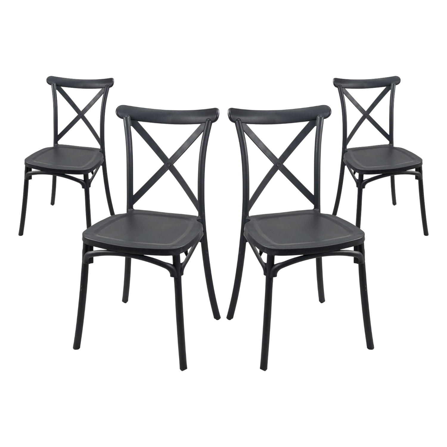 Pack 4 Sillas para Catering Apilables Charlotte 50x44x87.5cm 7house Sillas y Sillones de Exterior 1